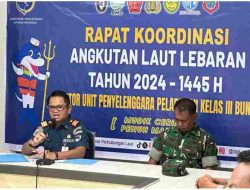 KUPP Kelas III Bunta Imran Usman Pimpin Rakor Pembukaan Posko Penyelenggaran Angkutan Laut Lebaran 2024