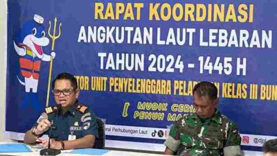 KUPP Kelas III Bunta Imran Usman Pimpin Rakor Pembukaan Posko Penyelenggaran Angkutan Laut Lebaran 2024