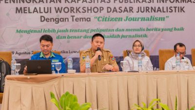 Tingkatkan Kapasitas Publikasi Informasi, Kepala DKISP Banggai Buka Workshop Dasar Jurnalistik