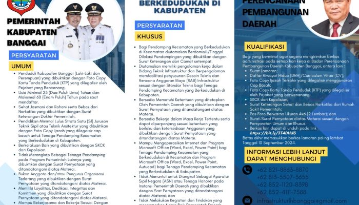 Bappeda Banggai Buka Pendaftaran 25 Tenaga Pendamping Kecamatan Program Rp5 Miliar Setiap Kecamatan