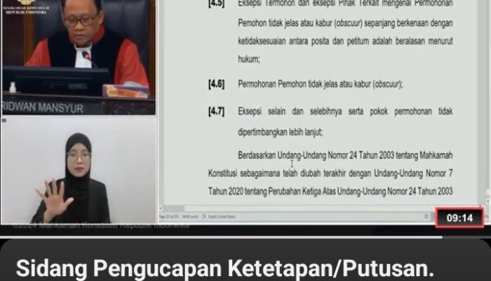 Syarat Formil Tidak Terpenuhi, Jadi Sebab Permohonan Anti Bali Tidak Dapat Diterima MK