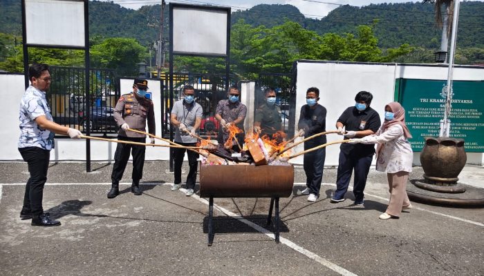 Tegakkan Putusan Pengadilan, Kejari Banggai Musnahkan Ratusan Gram Sabu dan Ribuan Obat Terlarang