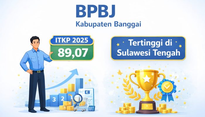 Tata Kelola Pengadaan Barang dan Jasa Kabupaten Banggai Tertinggi se Sulteng, Raih Nilai 89,07