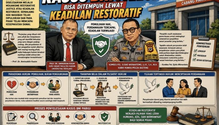 Sisi Humanis Kasus BNI Parigi: Prof. Aminuddin Dorong Damai, Polda Sulteng Buka Peluang Restorative Justice