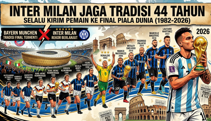 44 Tahun Inter Milan Jaga Tradisi Kirim Pemain ke Final Piala Dunia
