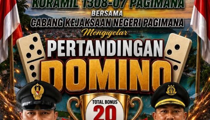 Pertama Kali, Kolaborasi Cabjari Pagimana dan Koramil Gelar Turnamen Domino Berhadiah Rp20 Juta