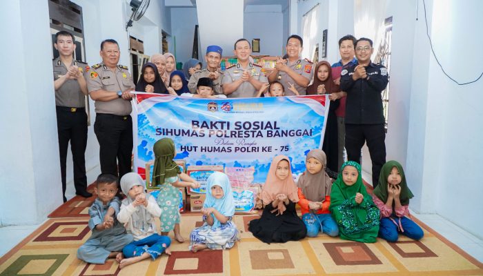 Sapa Anak Panti, Kapolresta Banggai Bagikan Paket Sembako di HUT Humas Polri